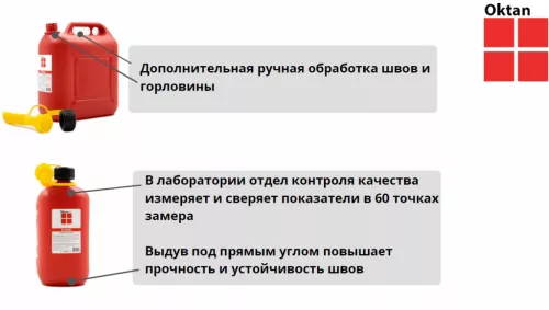 Канистра для бензина пластиковая Oktan 10л. фото 7